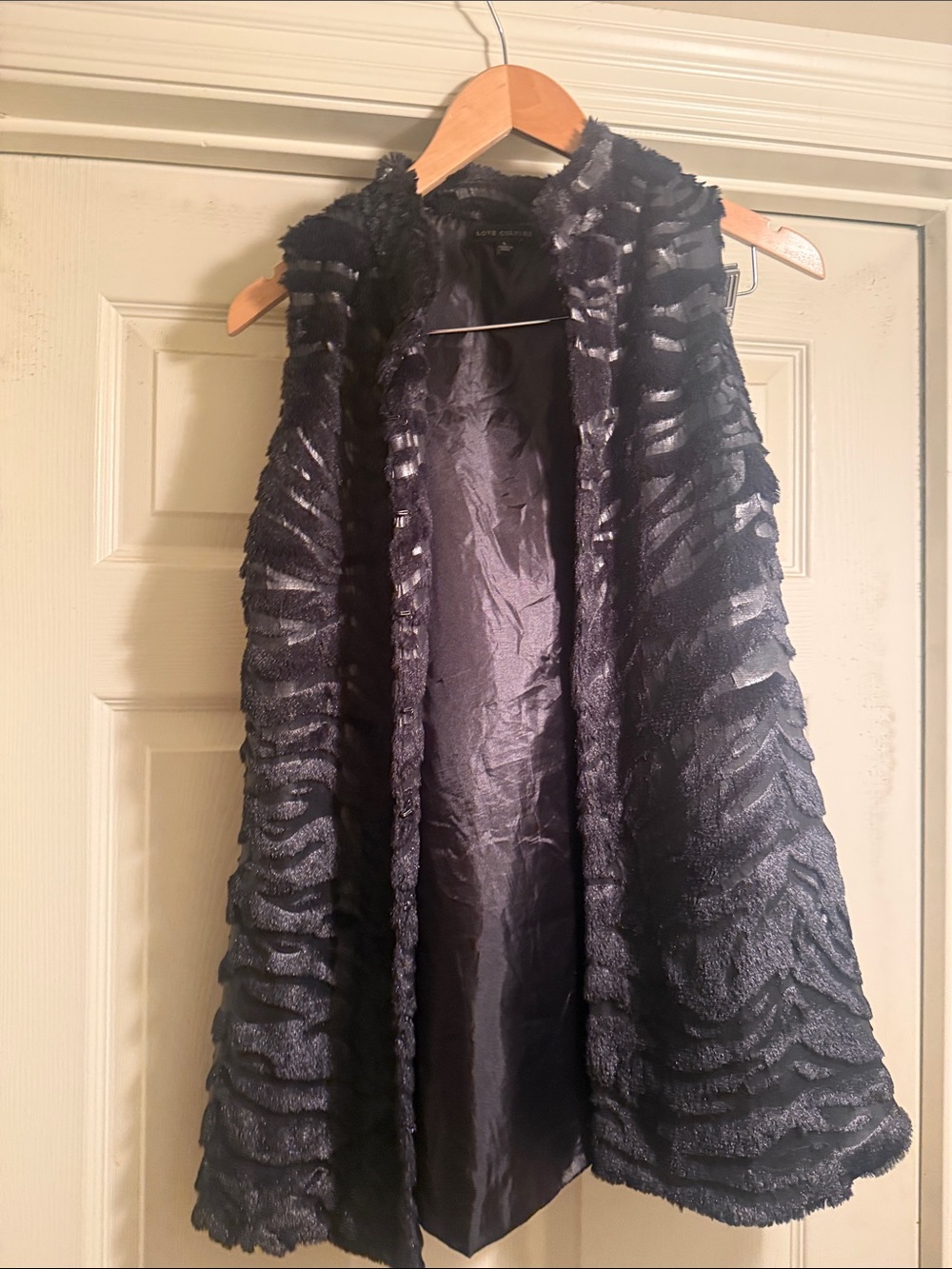 Love culture brand. Faux Fur Textured Black Vest - Women Jackets & Coats